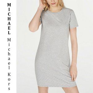Michael Kors Mini-Studded short sleeve Cotton T-Shirt Dress XS